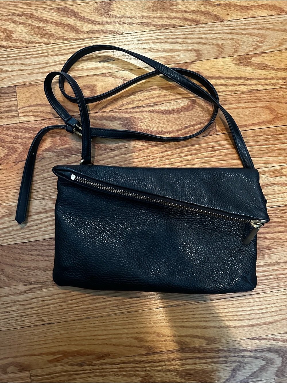 Classic Black Pebbled Leather Crossbody Bag